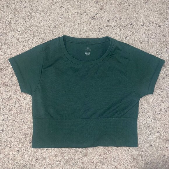 SOLD Green Seamless Cropped T-Shirt - Picture 3 of 5
